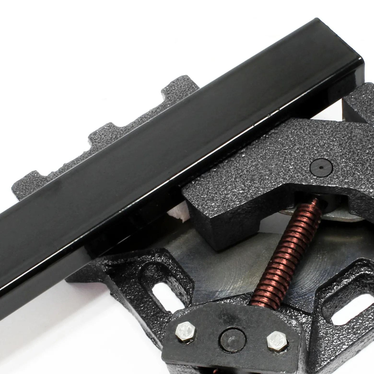 Wiltec Winkelschraubstock 90° mit 100 mm Backenbreite 75 mm Spanntiefe, Winkelzwinge aus Gusseisen, Schraubstock, Gehrungszwinge