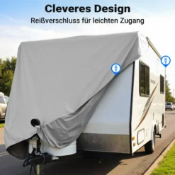 Wiltec Wohnwagen Schutzhülle Größe L 580 x 225 x 220 cm Plane, Abdeckplane für Caravan und Wohnmobil, Wohnwagenplane aus PP, Schutzhaube Abdeckung