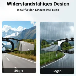 Wiltec Wohnwagenspiegel 2 Stück universal Außenspiegel 2er Set für Wohnwagen und Caravan mit Gummiriemen, drehbar und zusammenklappbar
