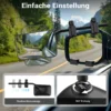 Wiltec Wohnwagenspiegel 120x180mm universal schwarz Außenspiegel für Wohnwagen und Caravan mit Gummiklemmen, stufenlos verstellbar, Aufbewahrungstasche