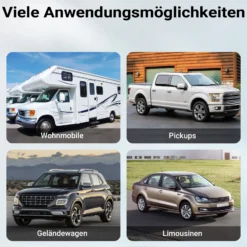 Wiltec Wohnwagenspiegel 120x180mm universal schwarz Außenspiegel für Wohnwagen und Caravan mit Gummiklemmen, stufenlos verstellbar, Aufbewahrungstasche
