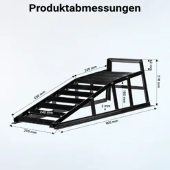 Wiltec 2x Auffahrrampe bis 2 t je Paar 905 x 295 x 278 mm, Auffahrbock für Fahrzeuge, Wartungsrampe aus Stahl