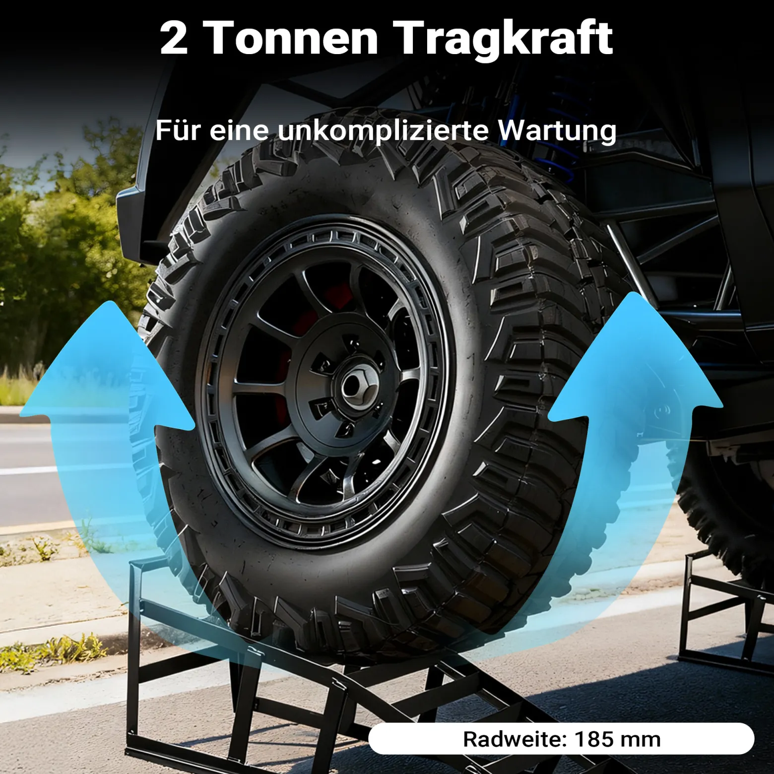 Wiltec 2x Auffahrrampe bis 2 t je Paar 830 x 262 x 270 mm, Auffahrbock für Fahrzeuge, Wartungsrampe aus Stahl