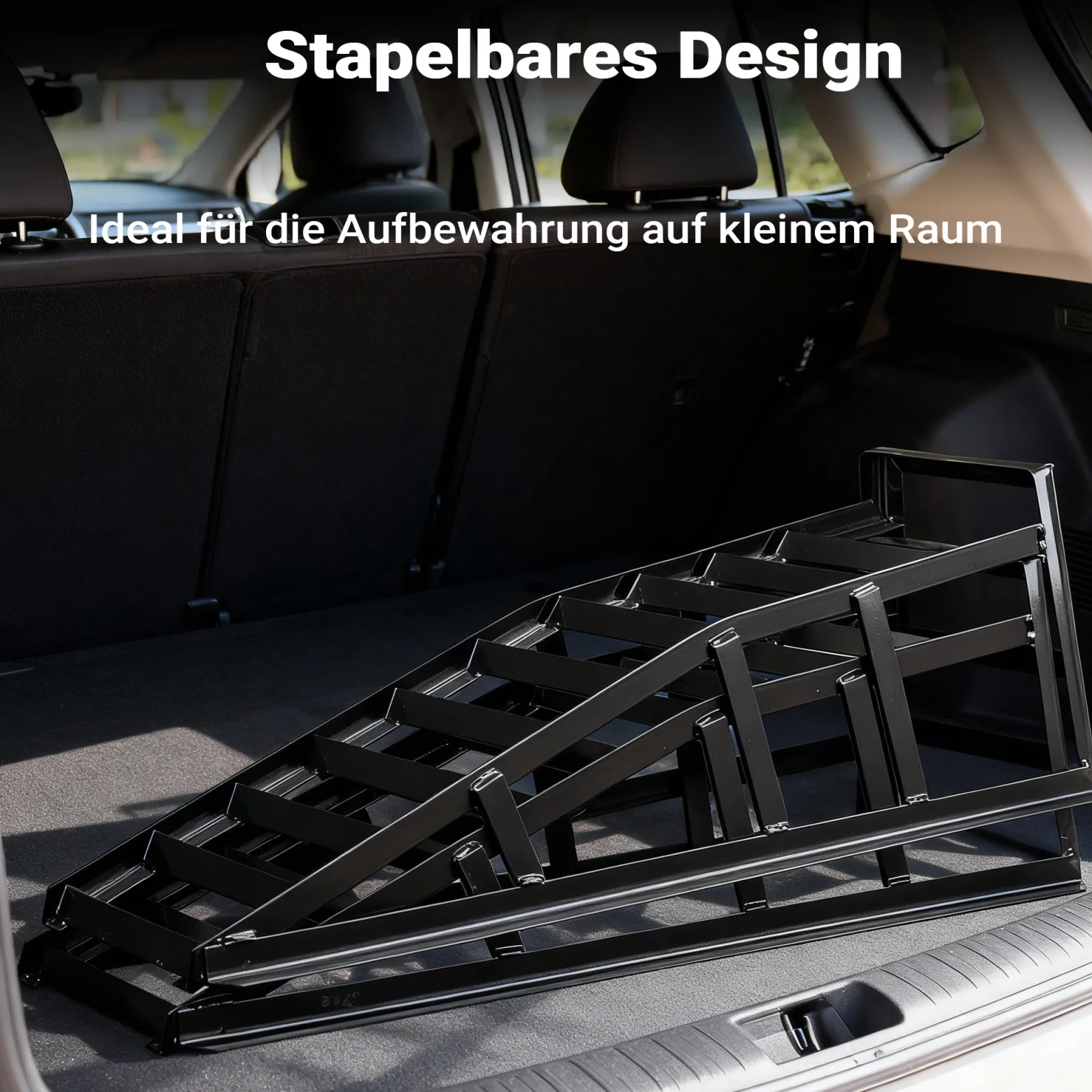Wiltec 2x Auffahrrampe bis 2 t je Paar 830 x 262 x 270 mm, Auffahrbock für Fahrzeuge, Wartungsrampe aus Stahl