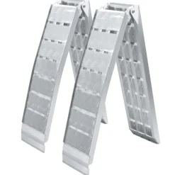 Wiltec 2x Auffahrrampe 228 cm 1360 kg für Quad ATV Motorrad, Aluminium Auffahrschiene faltbar, Verladerampe rutschsicher