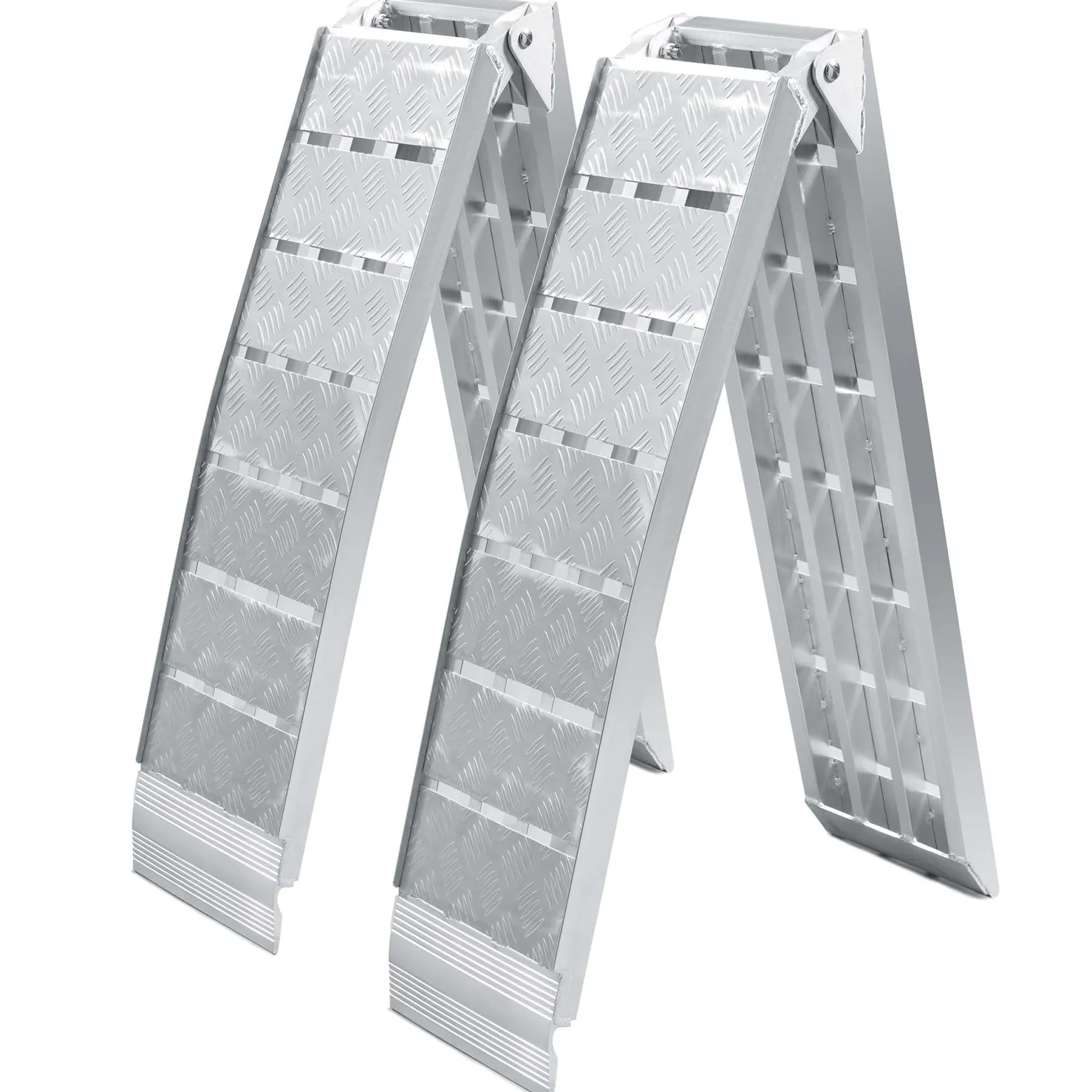 Wiltec 2x Auffahrrampe 228 cm 1360 kg für Quad ATV Motorrad, Aluminium Auffahrschiene faltbar, Verladerampe rutschsicher