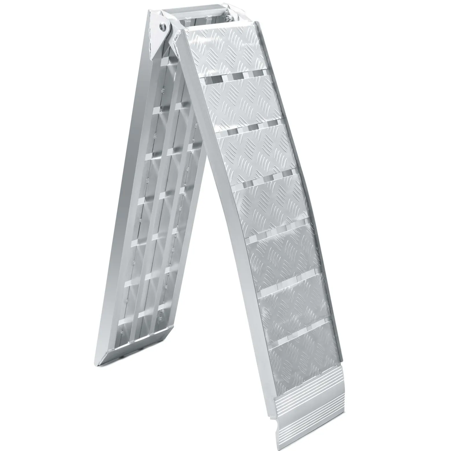 Wiltec 2x Auffahrrampe 228 cm 1360 kg für Quad ATV Motorrad, Aluminium Auffahrschiene faltbar, Verladerampe rutschsicher