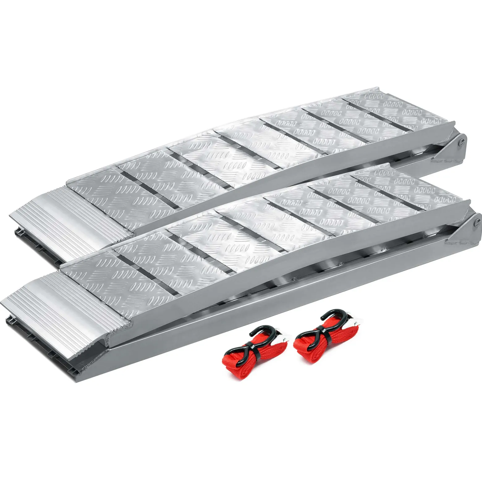 Wiltec 2x Auffahrrampe 228 cm 1360 kg für Quad ATV Motorrad, Aluminium Auffahrschiene faltbar, Verladerampe rutschsicher