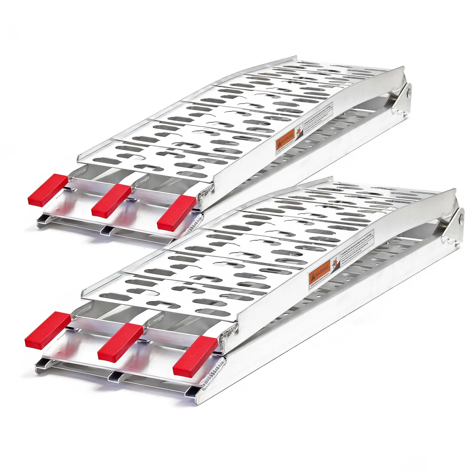 Wiltec 2x Auffahrrampe 226 cm 680 kg für Motorrad ATV Quad, Aluminium Auffahrschiene faltbar, Verladerampe rutschsicher