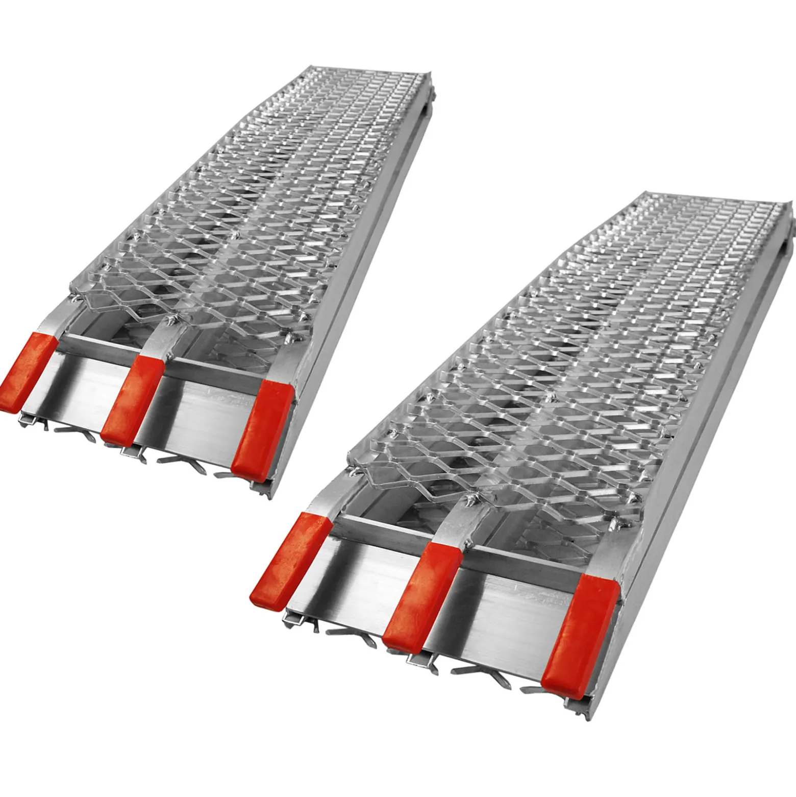 Wiltec 2x Auffahrrampe 226 cm 680 kg für Quad ATV Motorrad, Aluminium Auffahrschiene faltbar, Verladerampe rutschsicher