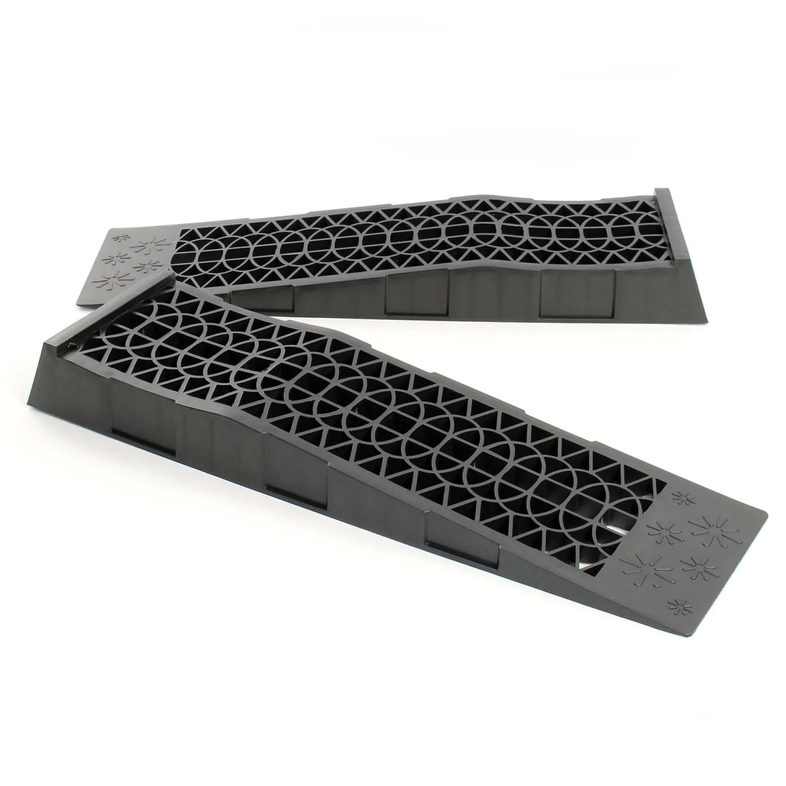 Wiltec 2x Auffahrrampe, 700x200x78 mm, extraflach, Kunststoff, 3 t, Autorampe Pkw Auto Kfz Rampe für Sportwagen und tiefergelegte Fahrzeuge