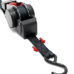 Wiltec 2x Automatik Zurrgurt 100 daN Zuglast LGF 0,2 m LGL 1,8 m PES Spanngurt, ideal für Autotransport
