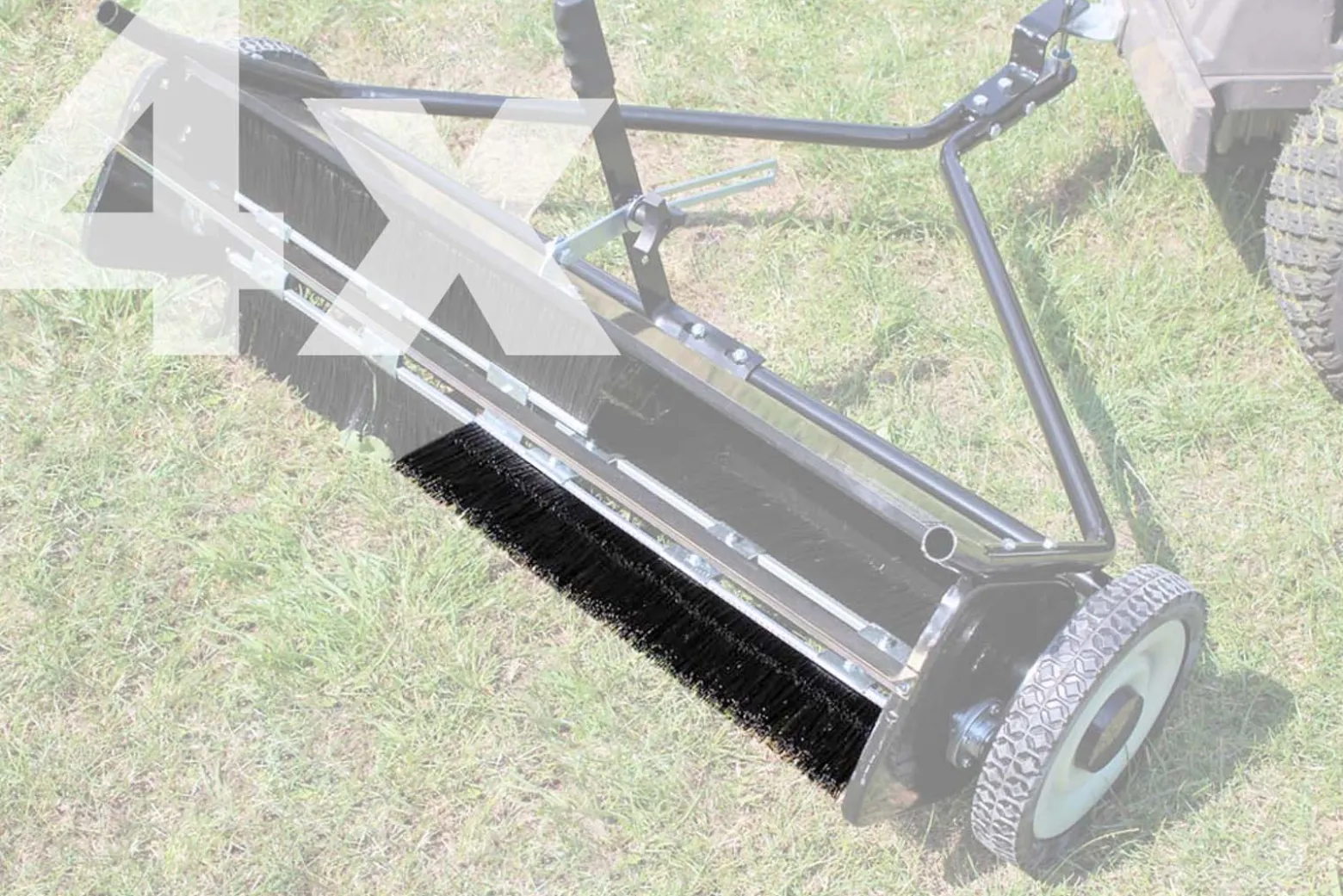 Wiltec 4x Ersatzbürste 55 cm für Rasenkehrmaschine für Aufsitzmäher, Bürstenkopf für Laubsammler 103 cm, Ersatzteil für Laubkehrmaschine