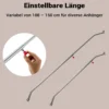 Wiltec 2x Flachplanenbügel 108-150 cm für Anhänger, verstellbare Aluminiumbügel für Anhängerplanen, Planenspanner für Flachplanen