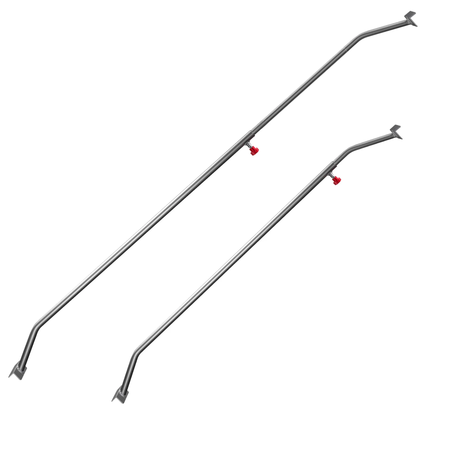 Wiltec 2x Flachplanenbügel 108-150 cm für Anhänger, verstellbare Aluminiumbügel für Anhängerplanen, Planenspanner für Flachplanen