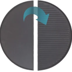 Wiltec 2x Gusseisen Grillplatte 55 x 26,5 x 1,5 cm, Gusseisenplatte für Grill mit guter Hitzespeicherung, Grillgitter für typische Grillstreifen auf Grillgut, Grillzubehör für BBQ