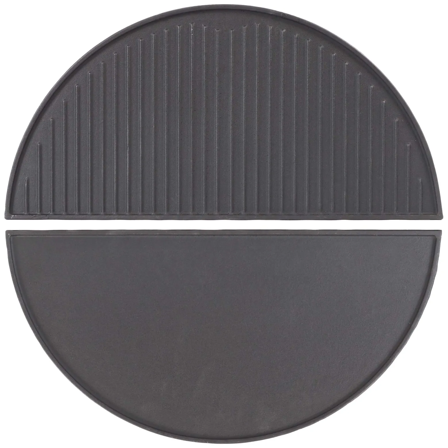 Wiltec 2x Gusseisen Grillplatte 55 x 26,5 x 1,5 cm, Gusseisenplatte für Grill mit guter Hitzespeicherung, Grillgitter für typische Grillstreifen auf Grillgut, Grillzubehör für BBQ