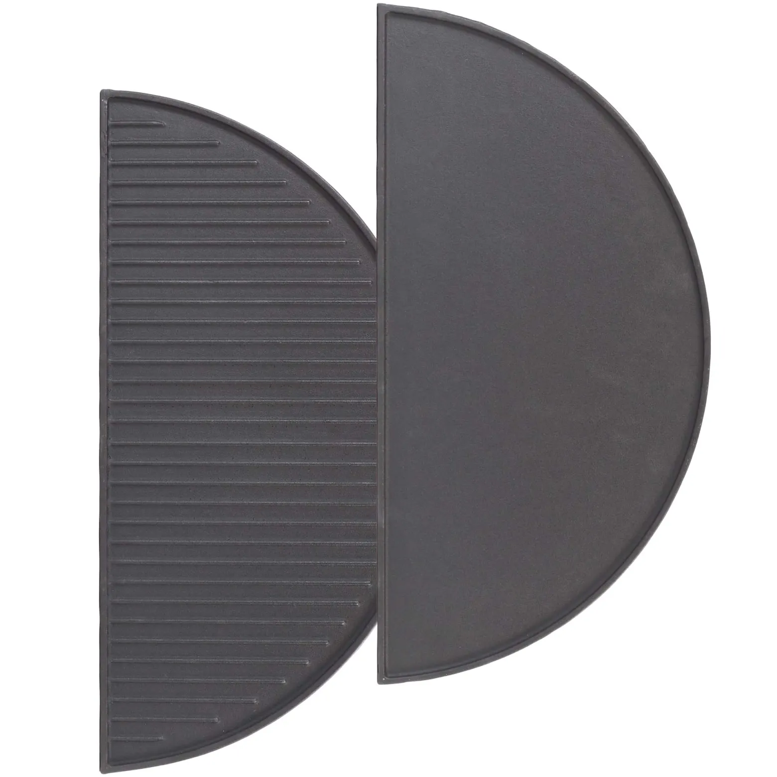 Wiltec 2x Gusseisen Grillplatte 55 x 26,5 x 1,5 cm, Gusseisenplatte für Grill mit guter Hitzespeicherung, Grillgitter für typische Grillstreifen auf Grillgut, Grillzubehör für BBQ
