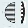 Wiltec 2x Gusseisen Grillrost 46,7 x 22,8 x 0,9 cm, Gussrost für Grill mit guter Hitzespeicherung, Grillgitter für typische Grillstreifen auf Grillgut, Grillzubehör für BBQ