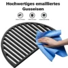 Wiltec 2x Gusseisen Grillrost 49,8 x 24,3 x 0,9 cm, Gussrost für Grill mit guter Hitzespeicherung, Grillgitter für typische Grillstreifen auf Grillgut, Grillzubehör für BBQ