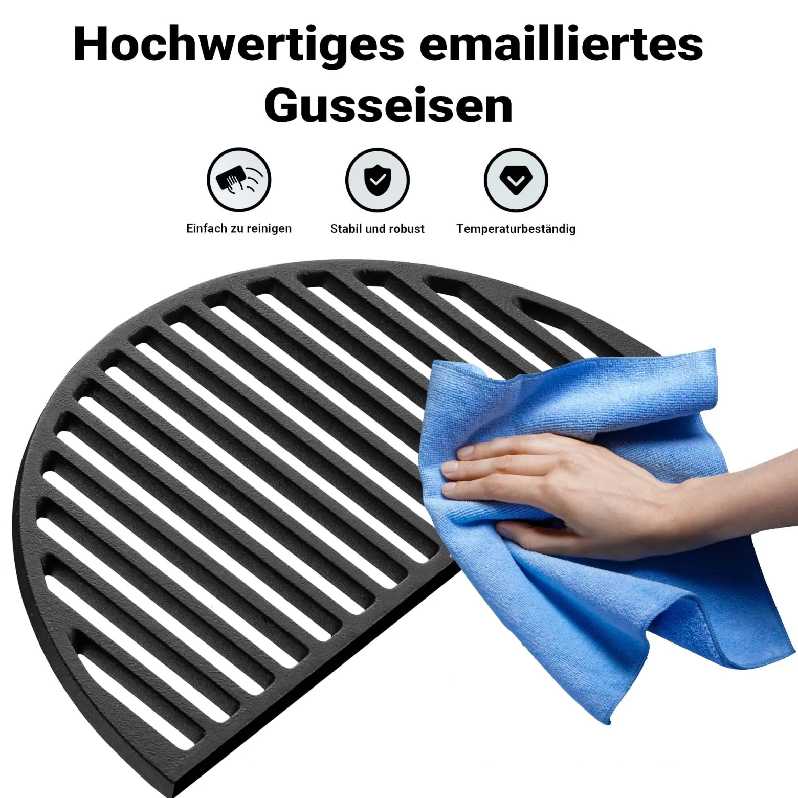Wiltec 2x Gusseisen Grillrost 49,8 x 24,3 x 0,9 cm, Gussrost für Grill mit guter Hitzespeicherung, Grillgitter für typische Grillstreifen auf Grillgut, Grillzubehör für BBQ