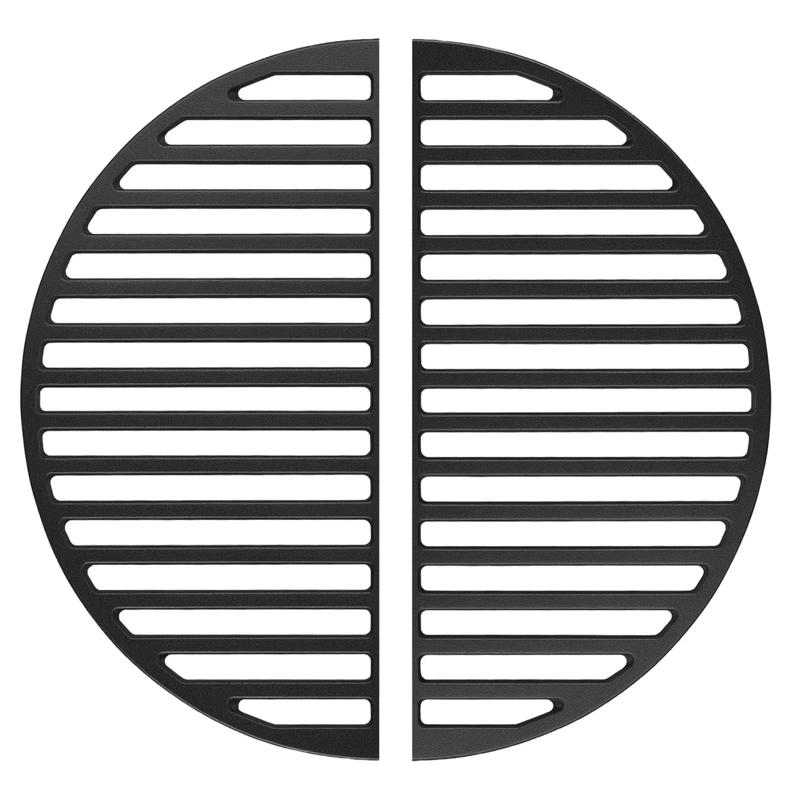 Wiltec 2x Gusseisen Grillrost 49,8 x 24,3 x 0,9 cm, Gussrost für Grill mit guter Hitzespeicherung, Grillgitter für typische Grillstreifen auf Grillgut, Grillzubehör für BBQ