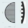 Wiltec 2x Gusseisen Grillrost 55 x 26,5 x 0,9 cm, Gussrost für Grill mit guter Hitzespeicherung, Grillgitter für typische Grillstreifen auf Grillgut, Grillzubehör für BBQ