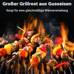 Wiltec 2x Gusseisen Grillrost 55 x 26,5 x 0,9 cm, Gussrost für Grill mit guter Hitzespeicherung, Grillgitter für typische Grillstreifen auf Grillgut, Grillzubehör für BBQ
