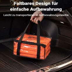 Wiltec 4x klappbarer Verkehrskegel 45 cm, Leitkegel zum Absichern, Pylone mit reflektierenden Streifen, Warnkegel inkl. Tasche