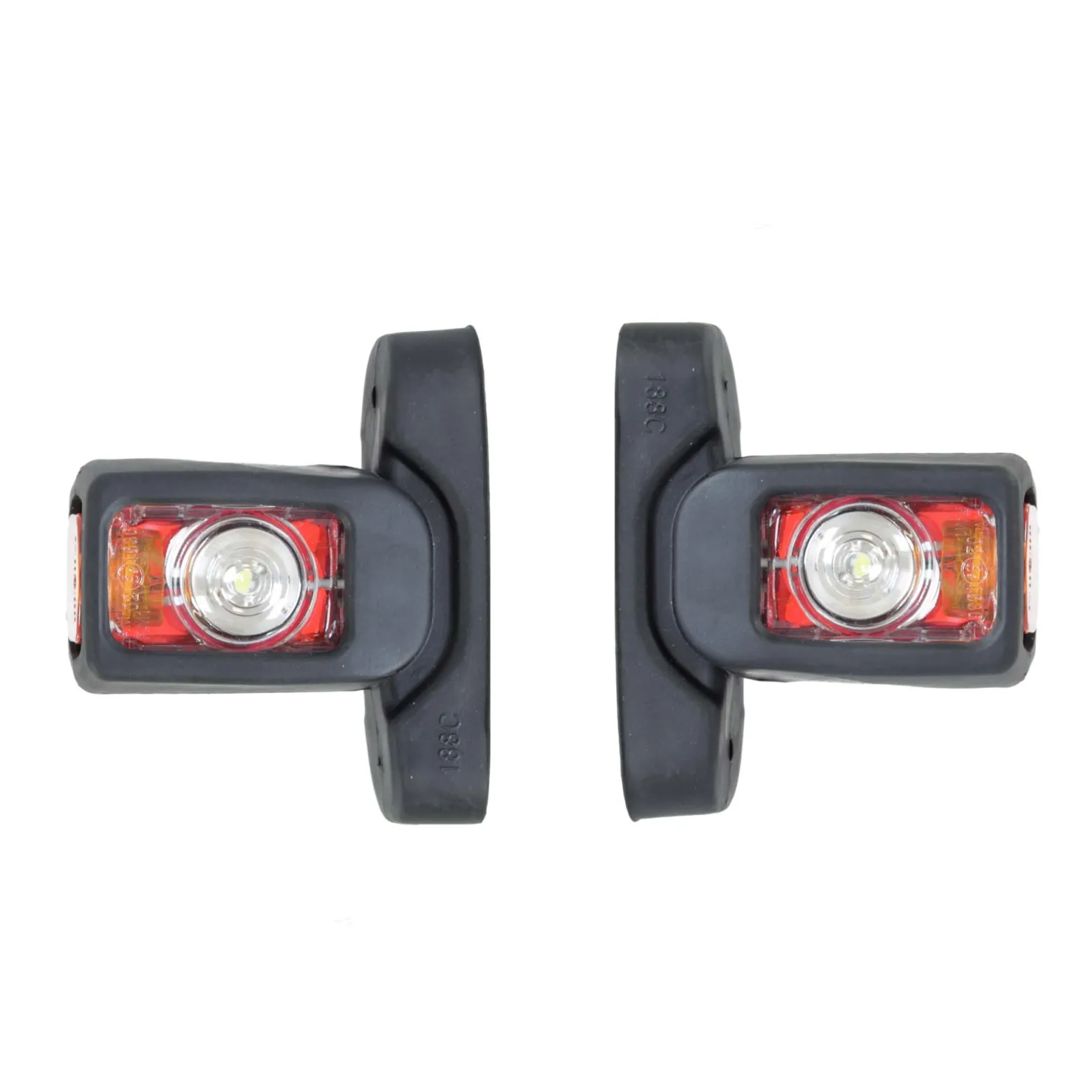 Wiltec 2x 4 LED Marker Begrenzungsleuchte 12V, Positionsleuchte für Anhänger, energiesparende Seitenmarkierungsleuchte