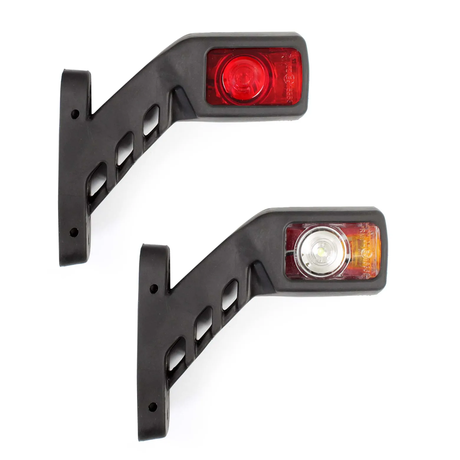Wiltec 2x 4 LED Seitenleuchte 24V 3-farbige Positionsleuchte für Anhänger Begrenzungsleuchte für KFZ