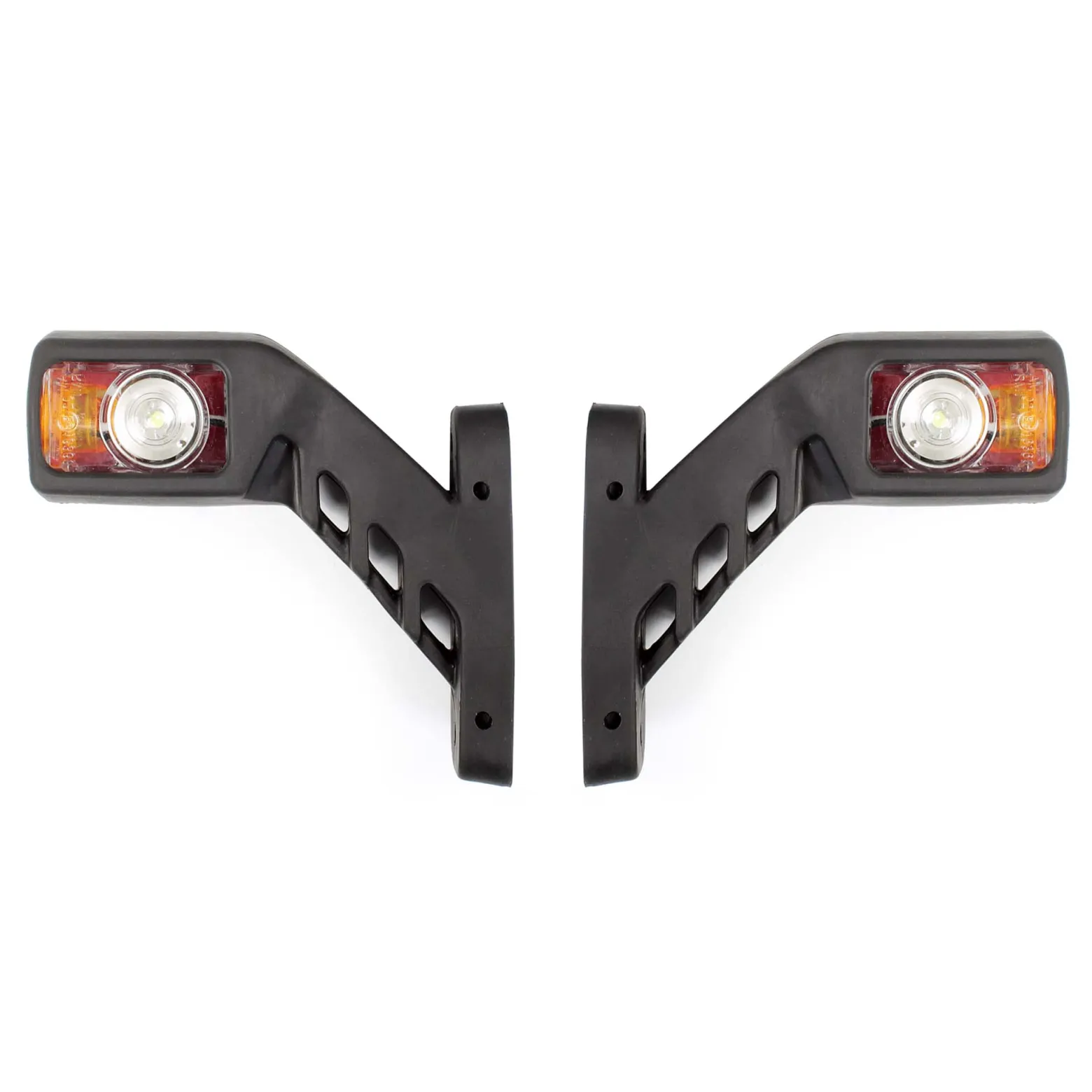 Wiltec 2x 4 LED Seitenleuchte 24V 3-farbige Positionsleuchte für Anhänger Begrenzungsleuchte für KFZ