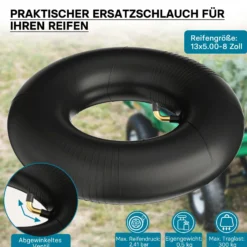 Wiltec 2x Luftschlauch Aufsitzmäher 13x5.00-8 Reifenschlauch Winkelventil Rasentraktor