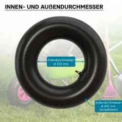 Wiltec 2x Luftschlauch Aufsitzmäher 16x6.50-8 Reifenschlauch Winkelventil Rasentraktor