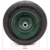 Wiltec 4x Rad 3.50-8 370-380 x 80-100 mm 130 kg, Schubkarren Komplettrad mit Metallfelge, Winkelventil, Luftreifen für Sackkarre, Bollerwagen u.a .