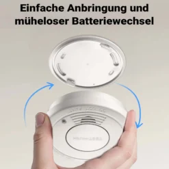 Wiltec 2x Rauchmelder mit 9-V-Batterie Set, Feuermelder mit HUSH-Funktion, zuverlässiger Brandschutzmelder mit 85 dB Schallleistung, fotoelektrischer Brandmelder, effektiver Brandschutz