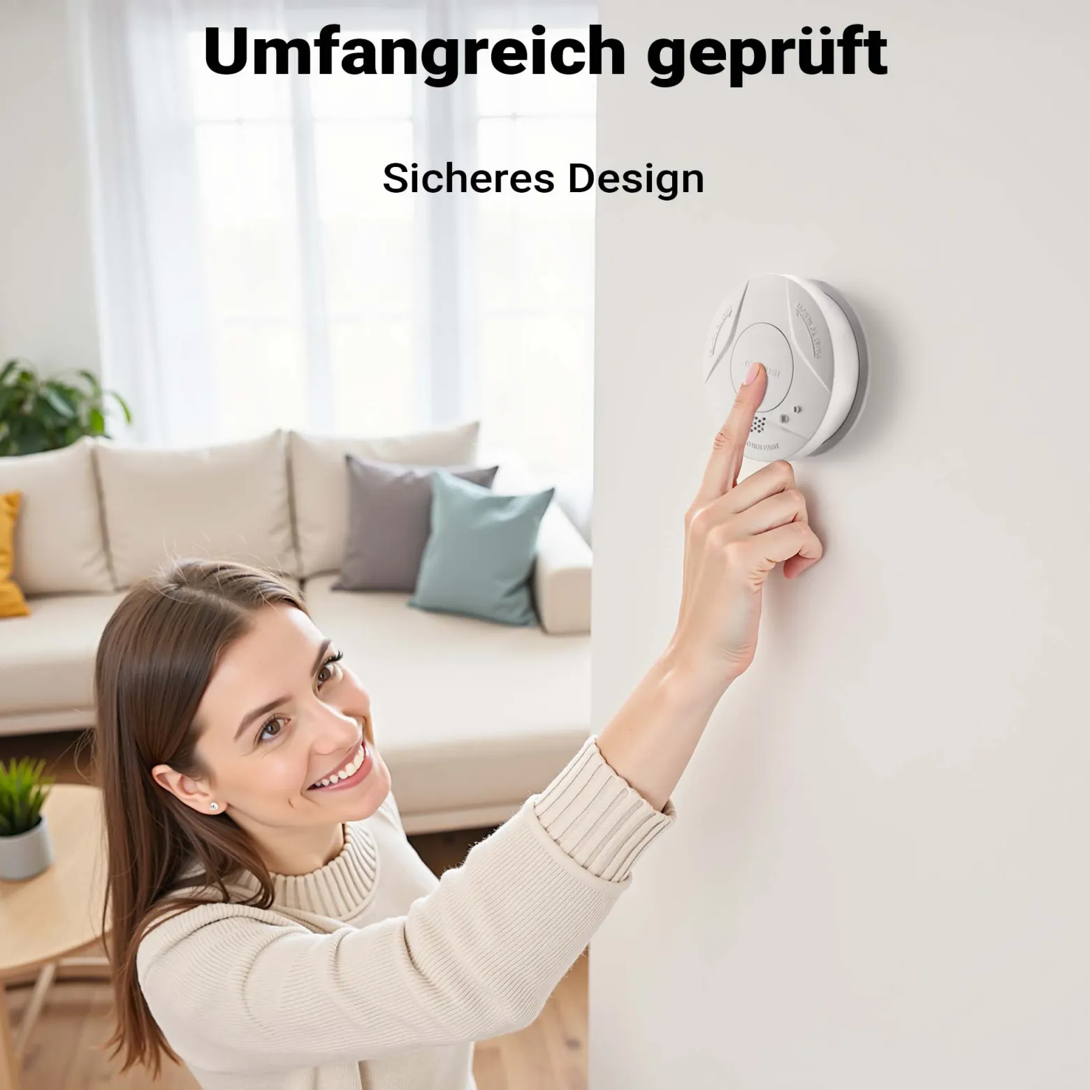 Wiltec 5x Rauchmelder Set mit fest verbauter Batterie 3 V, 10 Jahre wartungsfrei, Feuermelder mit HUSH-Funktion, zuverlässiger Brandschutzmelder 85 dB, effektiver Brandschutz