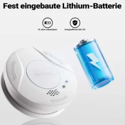 Wiltec 120x Rauchmelder Set mit fest verbauter Batterie 3 V, 10 Jahre wartungsfrei, Feuermelder mit HUSH-Funktion, zuverlässiger Brandschutzmelder 85 dB, effektiver Brandschutz