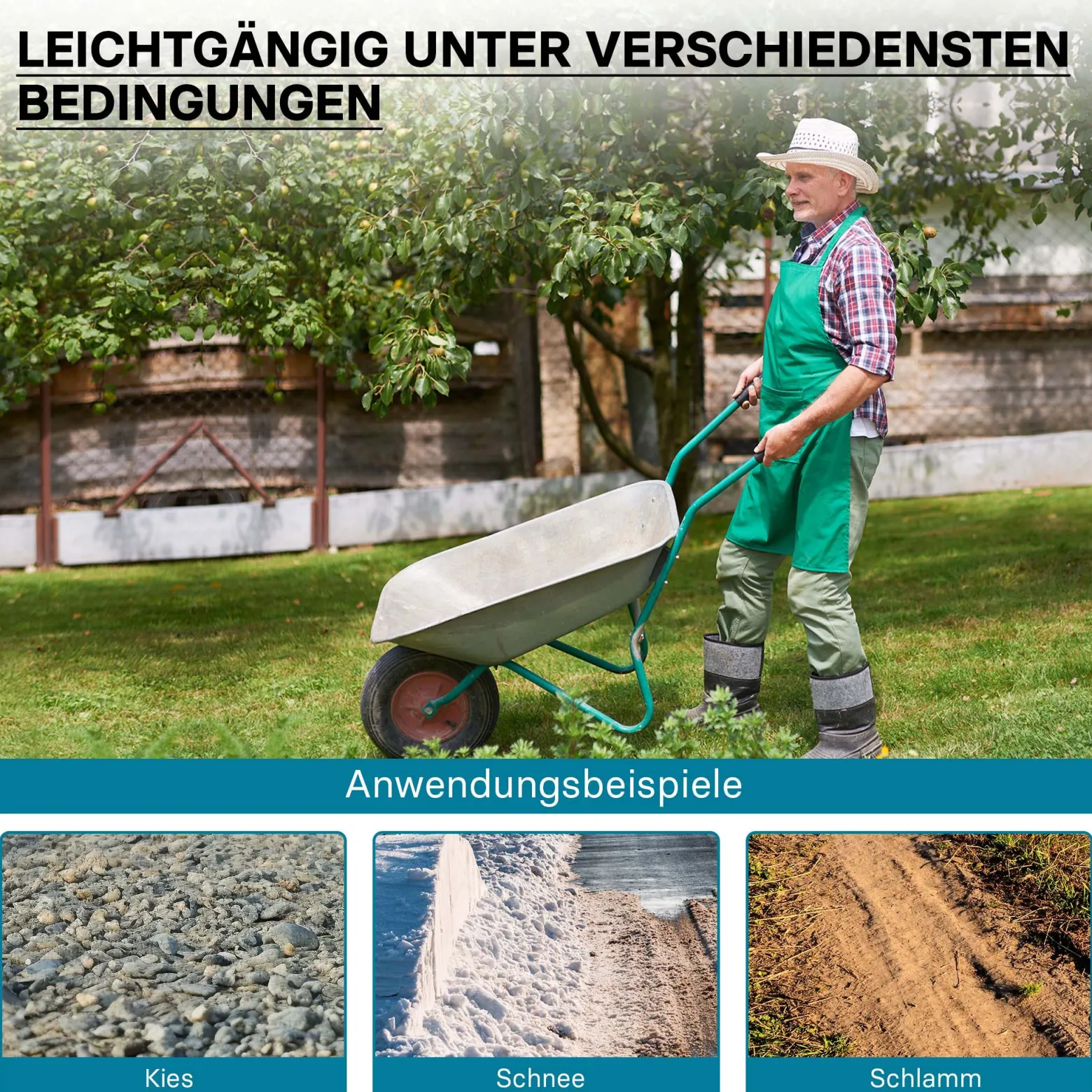 Wiltec 4x Reifenmantel 3.50-8 350 x 100 mm, 130 kg für Schubkarrenreifen, Schubkarre Rad Reifen, Mantel Luftrad