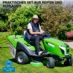 Wiltec 2x Reifenmantel 2x Schlauch für Aufsitzmäher/Rasentraktor 15x6.00-6 4PR Winkelventil
