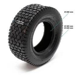 Wiltec 2x Reifenmantel 2x Schlauch Aufsitzmäher/Rasentraktor 16x6.50-8 4PR Gerades Ventil