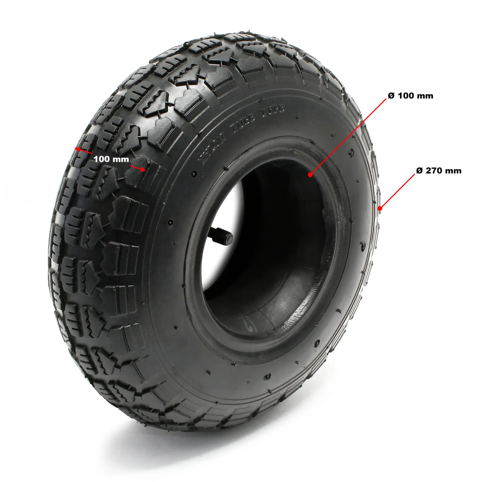 Wiltec 2x Reifenmantel 2x Schlauch für Aufsitzmäher/Rasentraktor 11x4.00-4 4PR Winkelventil