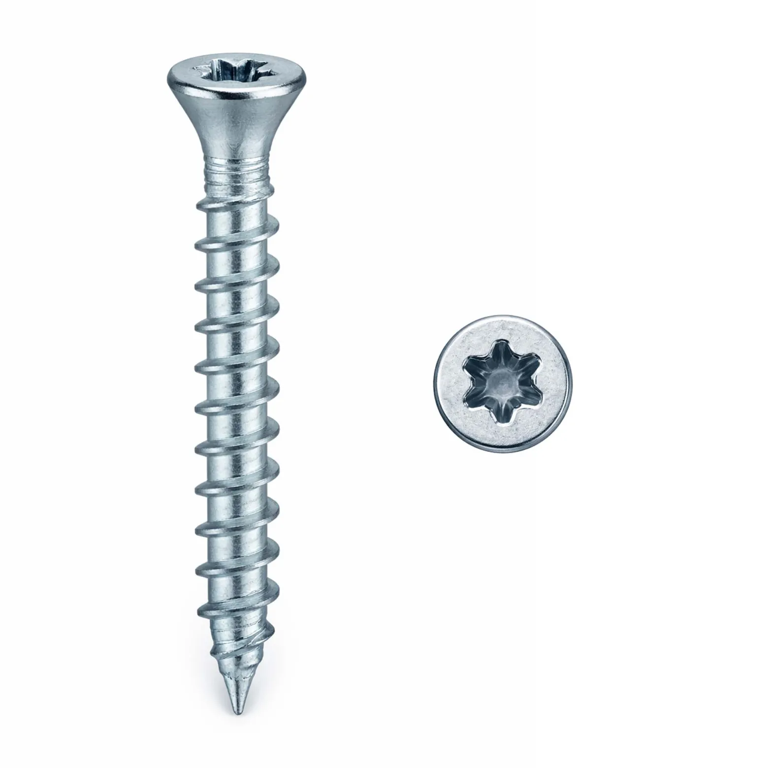 Wiltec 60x Schrauben 3,5 x 20 mm Sechsrund T15 Selbstschneidend Senkkopf – Edelstahl – für alle Schraubarbeiten, z. B. Terrassendielen und Montageclips