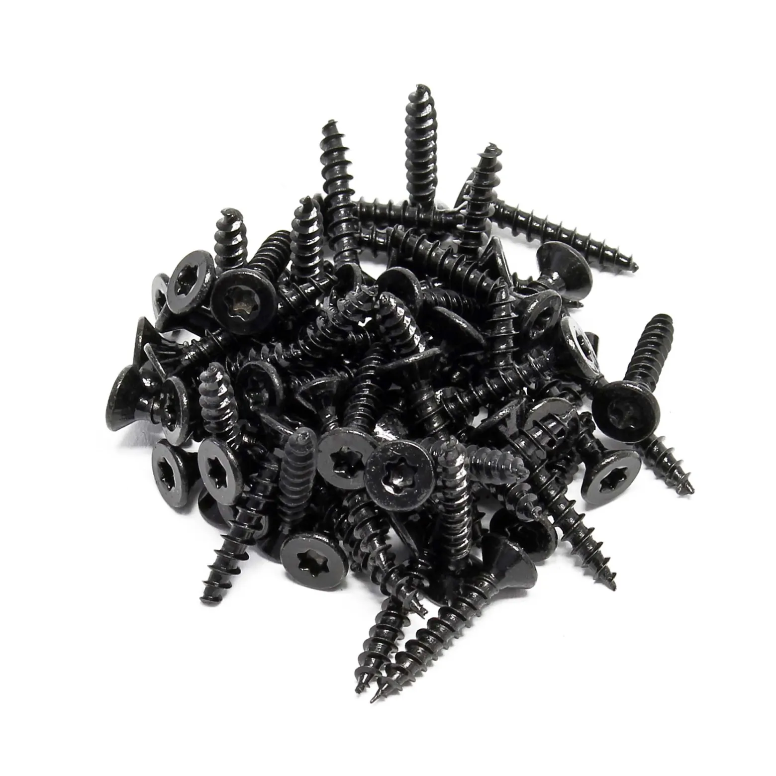 Wiltec 60x Schrauben 3,5 x 20 mm Sechsrund T15 Selbstschneidend Senkkopf – in Schwarz – für alle Schraubarbeiten, z. B. Terrassendielen und Montageclips