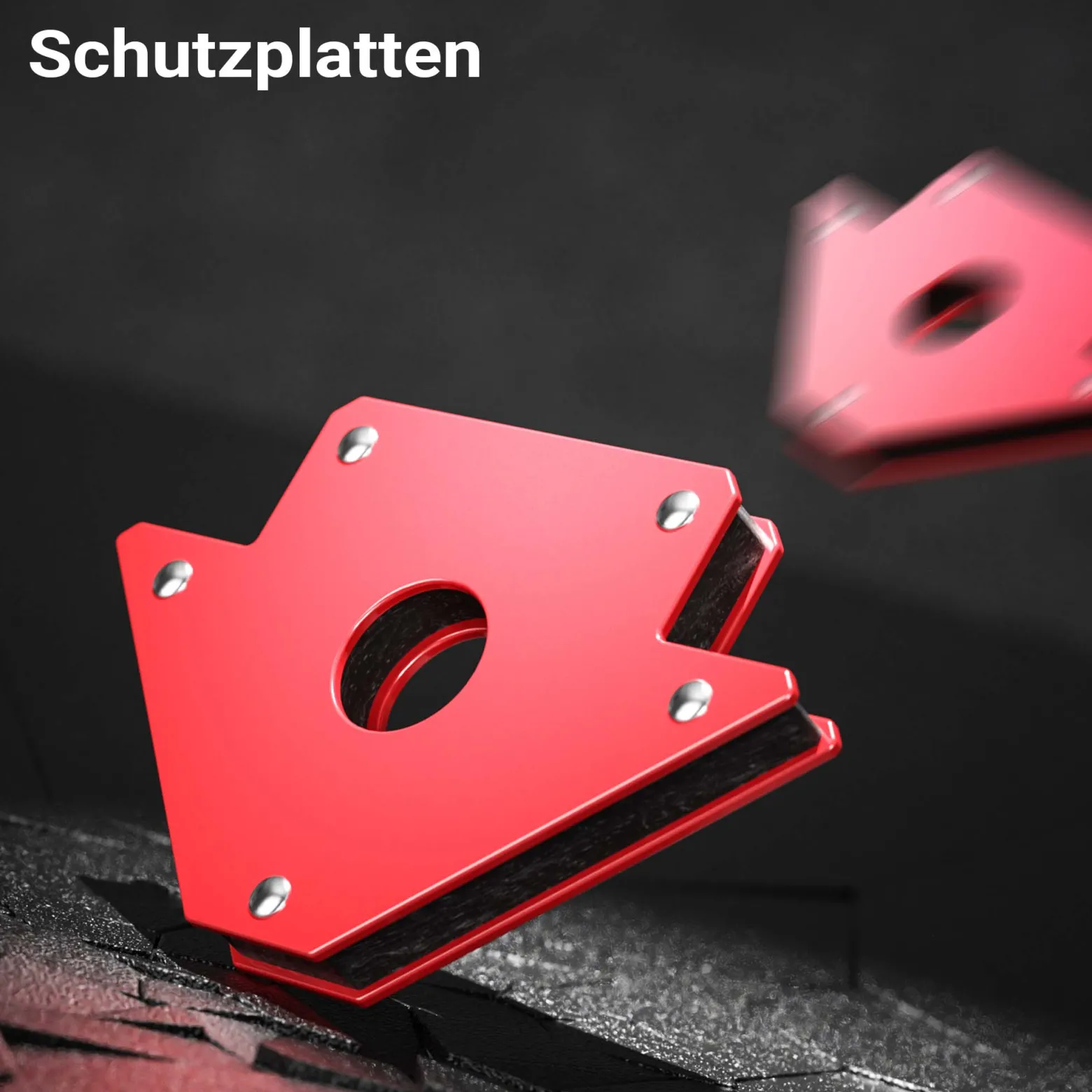 Wiltec 4x Schweißmagnet 20 kg Haftkraft, 150 x 102 x 16 mm Schweißwinkel mit 45°, 90° und 135°, Schweißzubehör Magnetwinkel hält Werkstücke zusammen