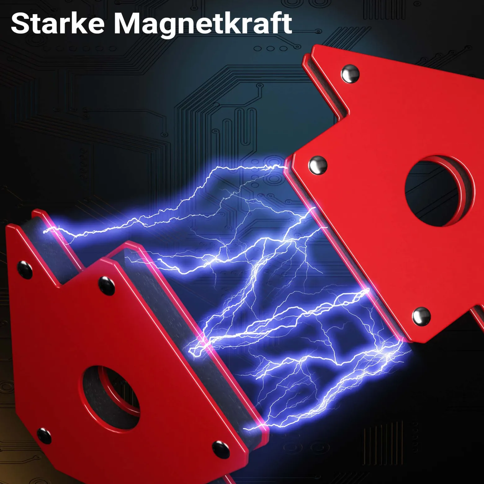 Wiltec 2x Schweißmagnet 20 kg Haftkraft, 150 x 102 x 16 mm Schweißwinkel mit 45°, 90° und 135°, Schweißzubehör Magnetwinkel hält Werkstücke zusammen