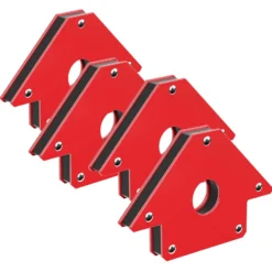 Wiltec 4x Schweißmagnet 32 kg Haftkraft, 190 x 120 x 26 mm Schweißwinkel mit 45°, 90° und 135°, Schweißzubehör Magnetwinkel hält Werkstücke zusammen
