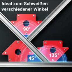 Wiltec 12x Schweißmagnet 11 kg/ 20 kg/ 32 kg, Schweißwinkel mit 45°, 90° und 135° kompakte Maße, Schweißzubehör Magnetwinkel hält Werkstücke zusammen