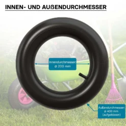 Wiltec 4x Standard Schlauch für Reifen Größe 4.00-8, bis 160 kg Traglast, mit geradem Ventil TR13 für Schubkarren, Sackkarren und E-Scooter