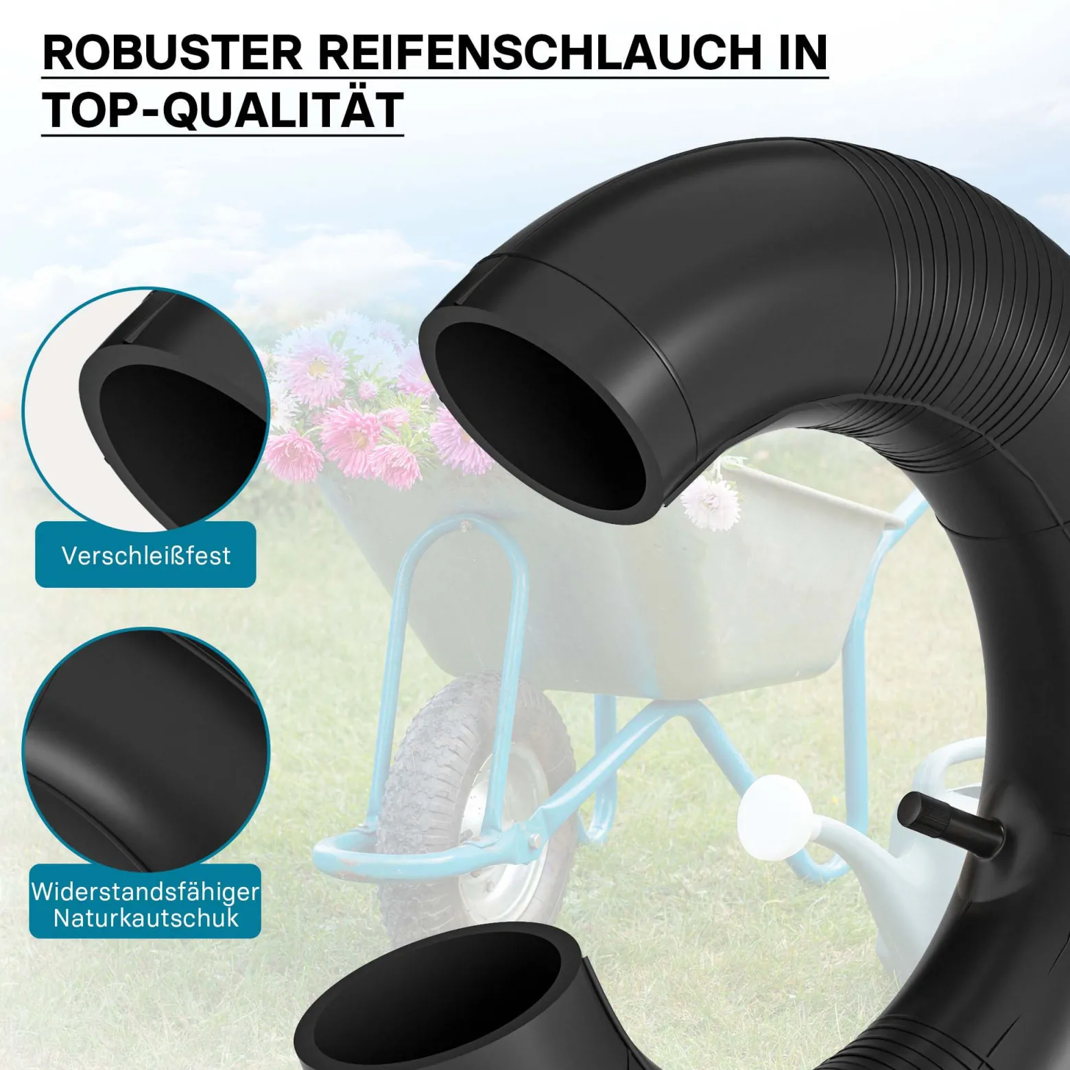 Wiltec 4x Standard Schlauch für Reifen Größe 4.00-8, bis 160 kg Traglast, mit geradem Ventil TR13 für Schubkarren, Sackkarren und E-Scooter